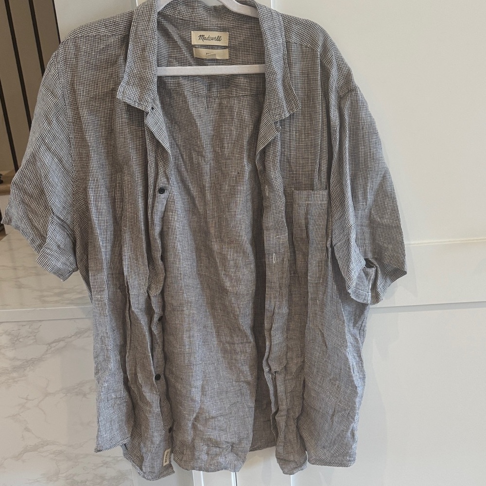 Madewell Black and White Checkered Shirt XXL